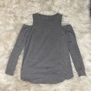 Light Gray American Eagle Cold Shoulder Top
